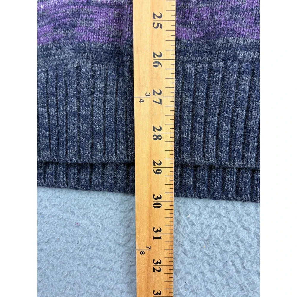 Banana Republic Half Zip Striped Sweater Mens L Gray Merino Wool Knit Pullover